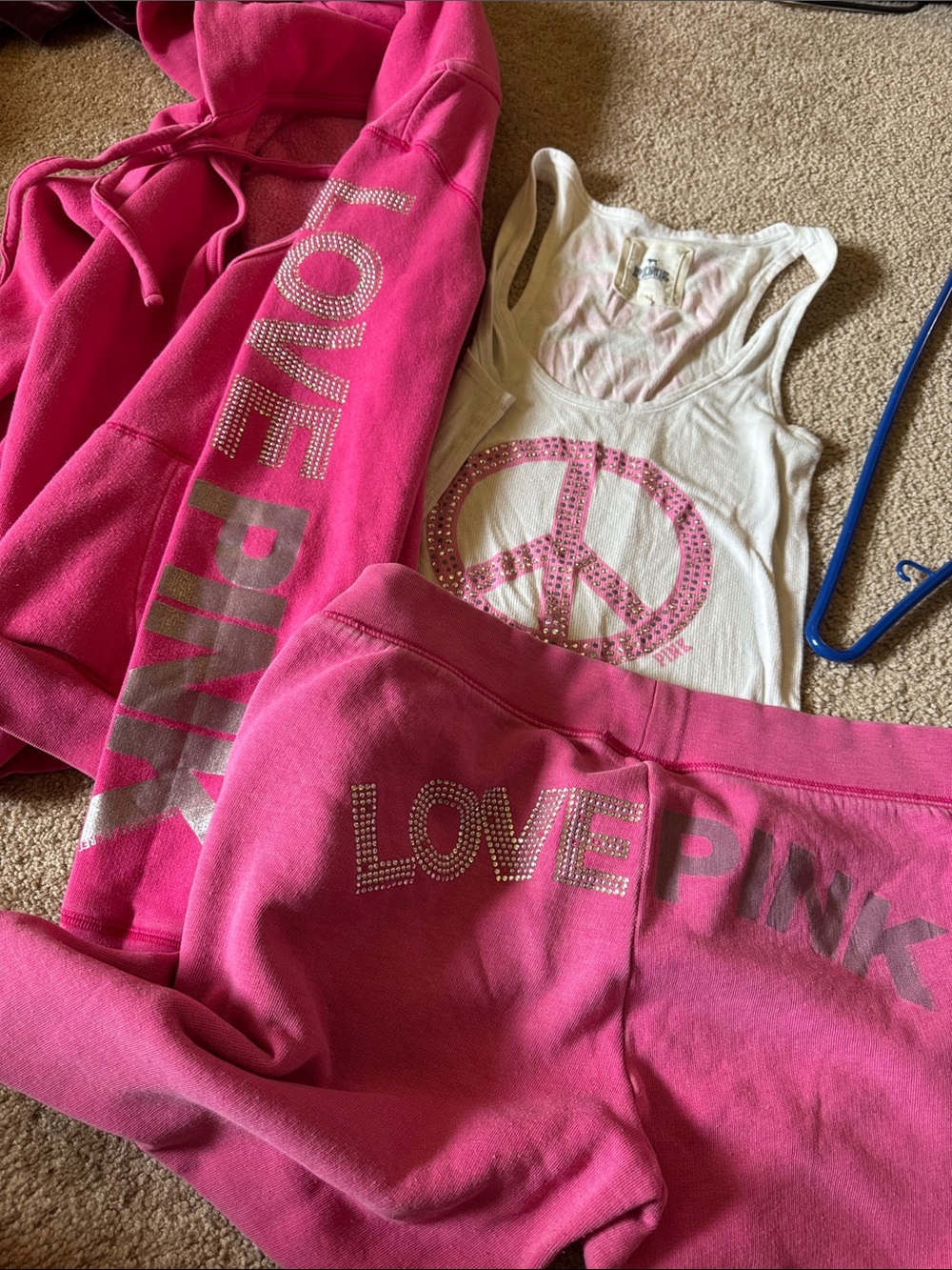 Rare grail Victoria’s Secret pink sweatsuit tank bling holiday medium